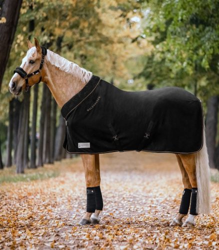 Waldhausen Modern Rosé Fleece lótakaró, fekete/rózsaarany, 155 cm