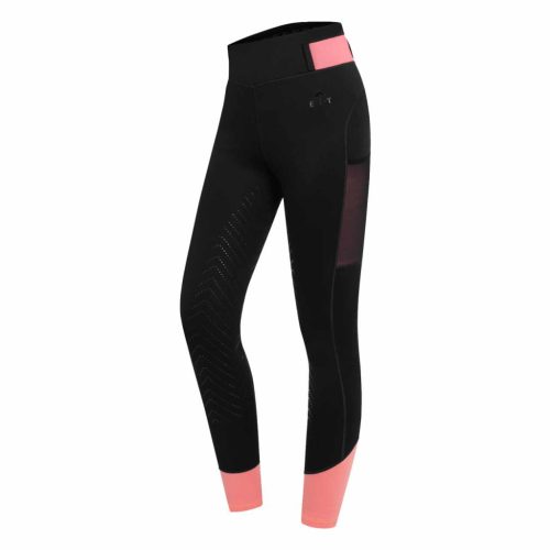 Lovagló leggings Noemi, fekete/flamingó, 34-es méret